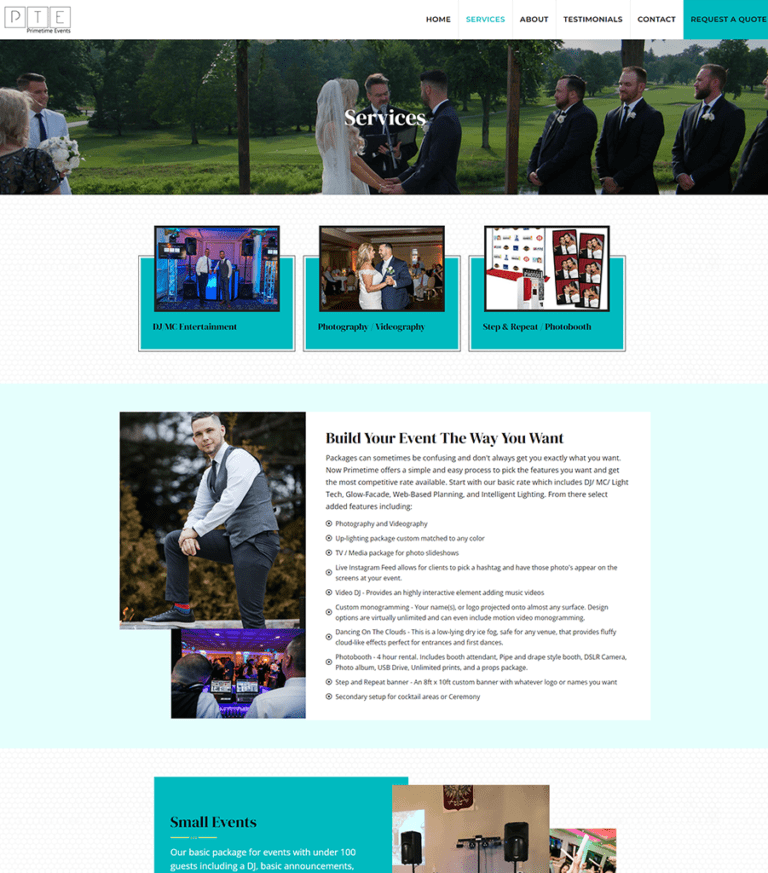 New Jersey Multimedia • Prime Time Events • Website Design